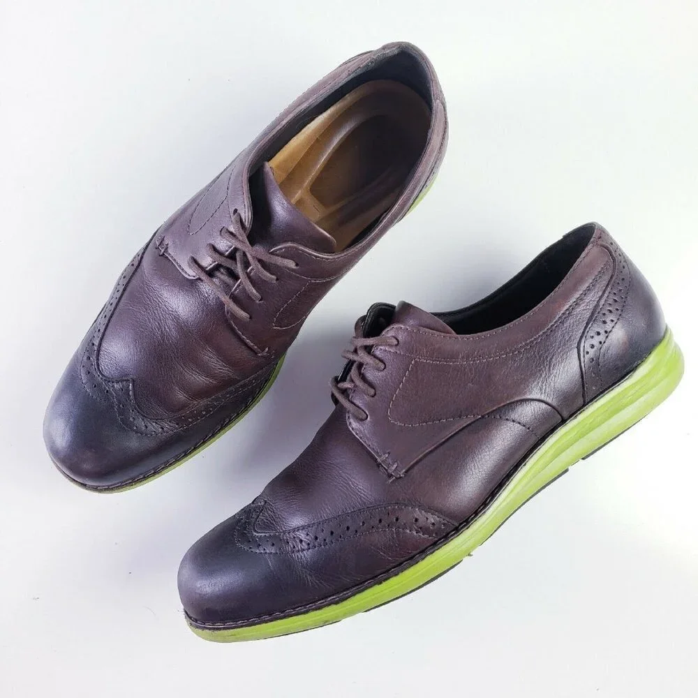 Johnston & Murphy Mens 9.5‎ Brown Leather Holden Wingtip Sneaker Loafer Casual